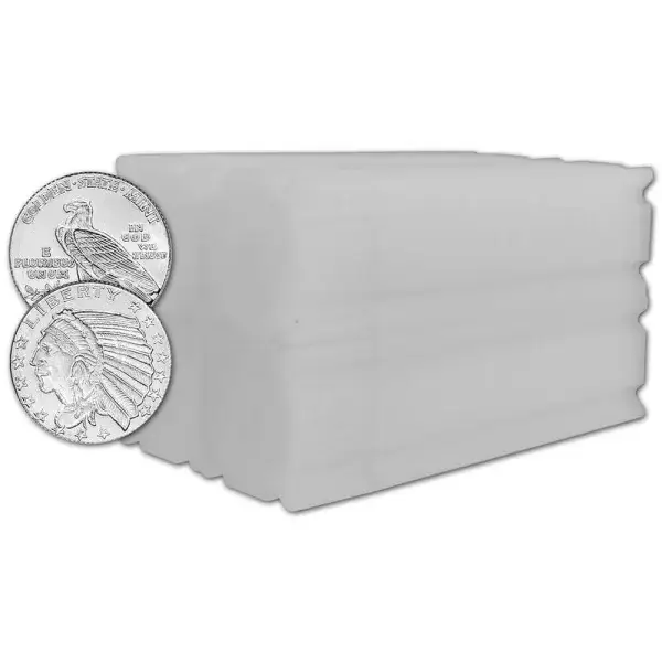 1/10 oz Golden State Mint Silver Round Incuse Indian .999 Fine 4 Tubes of 50