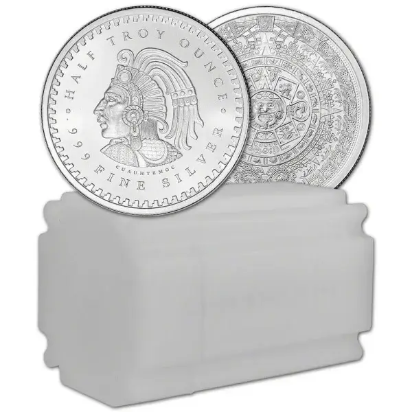 1/2 oz Golden State Mint Silver Round Aztec Calendar .999 Fine Tube of 20