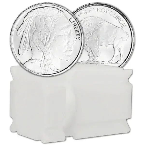 TWENTY (20) 1/2 oz. Highland Mint Silver Round Buffalo .999  Roll Tube of 20