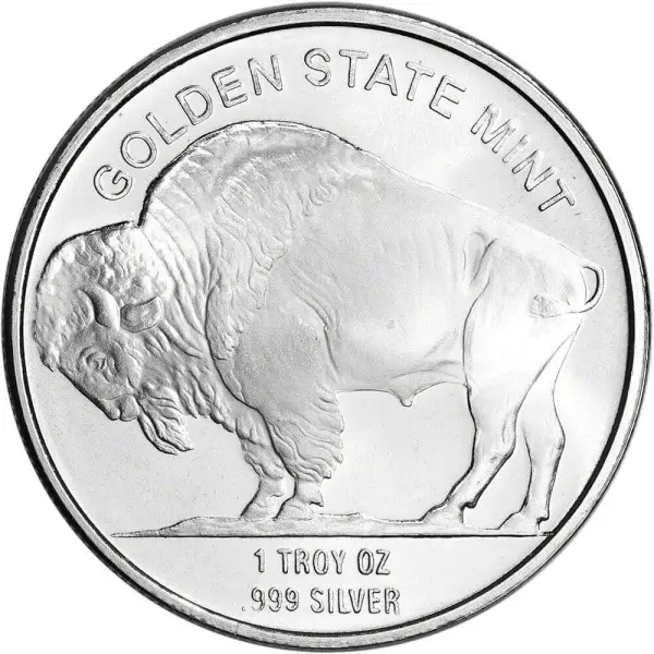 1 oz. Golden State Mint Silver Round Buffalo Design .999 Fine Tube of 20