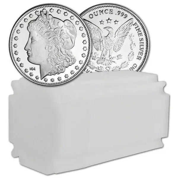 TWENTY (20) 1 oz Highland Mint Silver Round Morgan Dollar .999 Roll Tube of 20