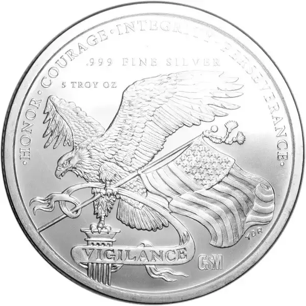 5 oz Golden State Mint Silver Round Donald J. Trump .999 Fine