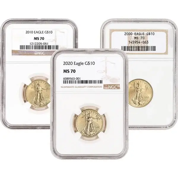 American Gold Eagle 1/4 oz $10 - NGC MS70 Random Date and Label