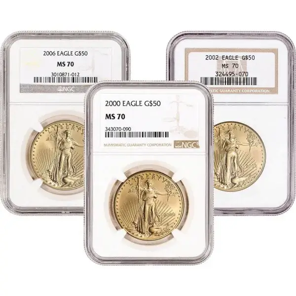 American Gold Eagle 1 oz $50 - NGC MS70 Random Date and Label