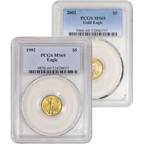 American Gold Eagle 1/10 oz $5 - PCGS MS69 Random Date and Label