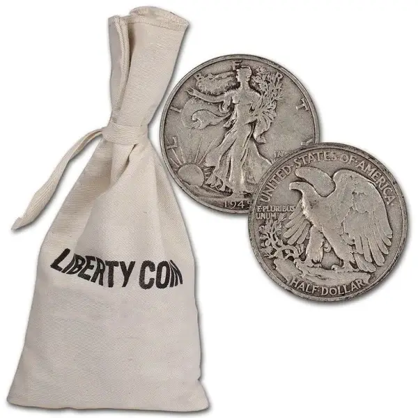 90% Silver Walking Liberty Half Dollars - $100 Face Value Bag