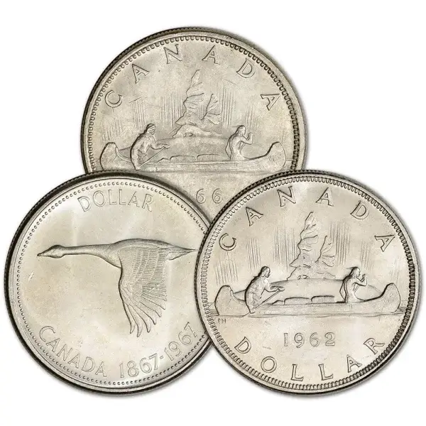 Canada Silver Dollar $1 - 0.6 oz - Roll of 20 BU Coins in Tube - Random Date