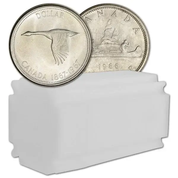 Canada Silver Dollar $1 - 0.6 oz - Roll of 20 BU Coins in Tube - Random Date