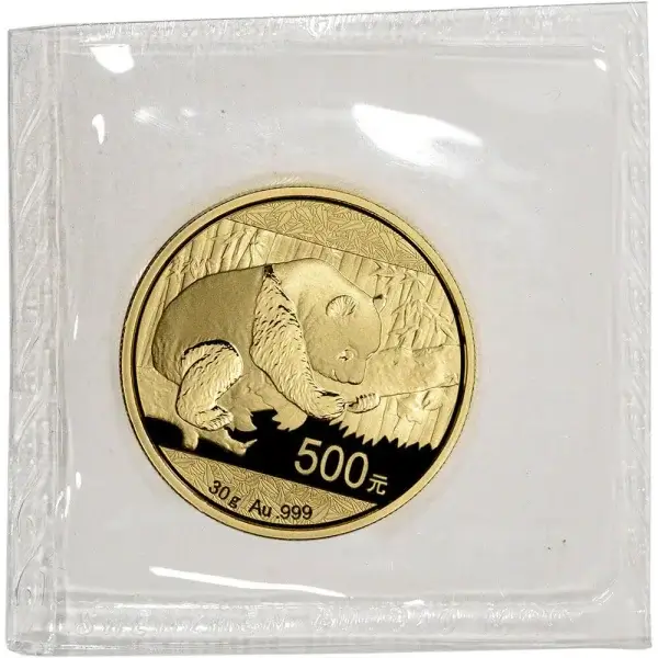 China Gold Panda 30 g 500 Yuan - BU - Mint Sealed - Random Date