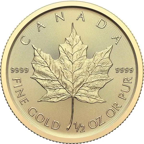 Canada Gold Maple Leaf 1/2 oz $20 BU .9999 Fine Random Date Mint Sealed Plastic