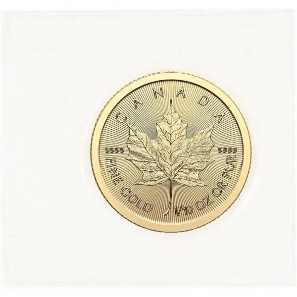 Canada Gold Maple Leaf 1/10 oz $5 BU .9999 Fine Random Date Mint Sealed Plastic