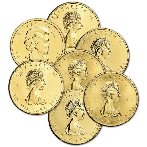 Canada Gold Maple Leaf 1 oz $50 - Random Year - Impaired