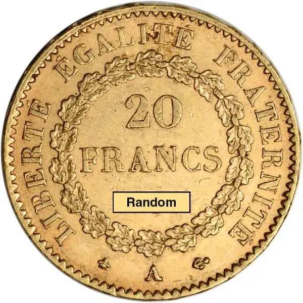France Gold 20 Francs (.1867 oz) - Angel - XF/AU - Random Date