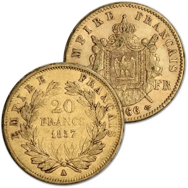 France Gold 20 Francs .1867 oz - Napoleon III -  Avg Circ - Random Date