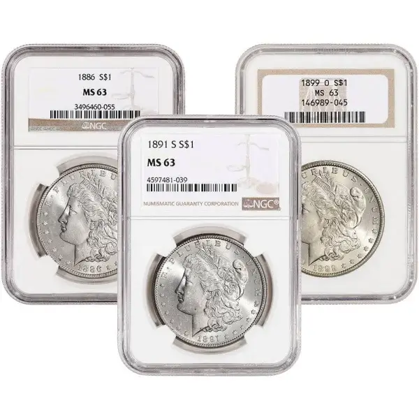 US Morgan Silver Dollar $1 - NGC MS63 - Pre 1921 Random Date and Label (1 coin)