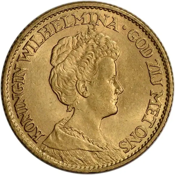 Netherlands Gold 10 Gulden (.1947 oz) - AU - Random Date