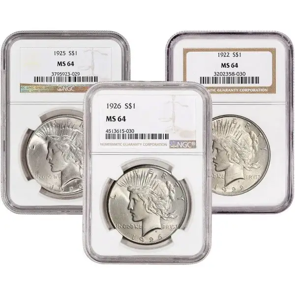 US Peace Silver Dollar - NGC MS64 - (1 Coin) Random Date and Label