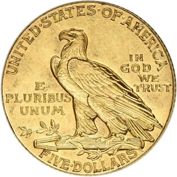 US Gold $5 Indian Head Half Eagle - PCGS MS63 - Random Date and Label