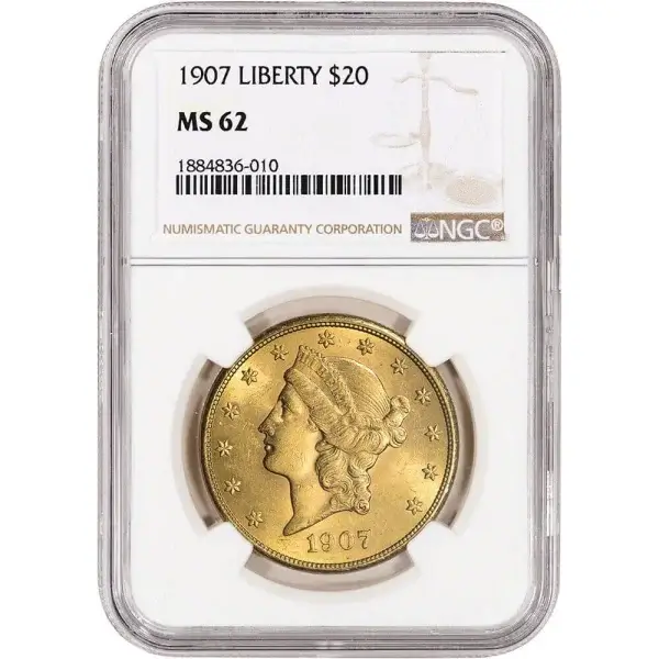 US Gold $20 Liberty Head Double Eagle - NGC MS62 - Random Date