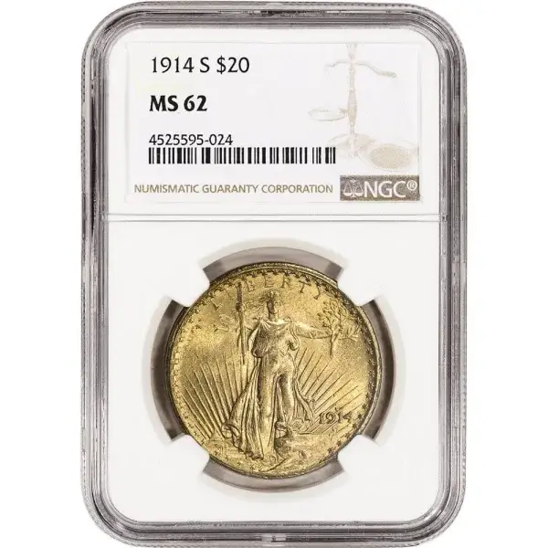 US Gold $20 Saint-Gaudens Double Eagle - NGC MS62 - Random Date