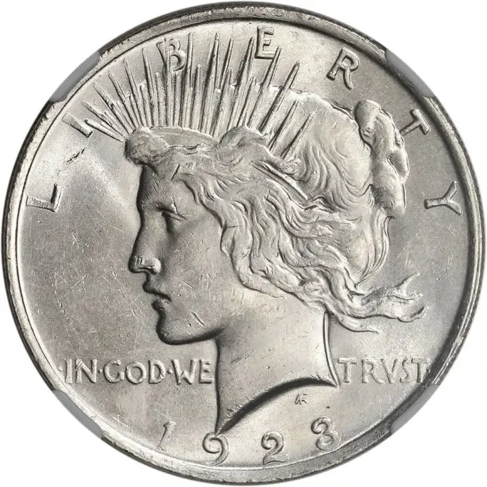 1923 US Peace Silver Dollar $1 - NGC Brilliant Uncirculated #2