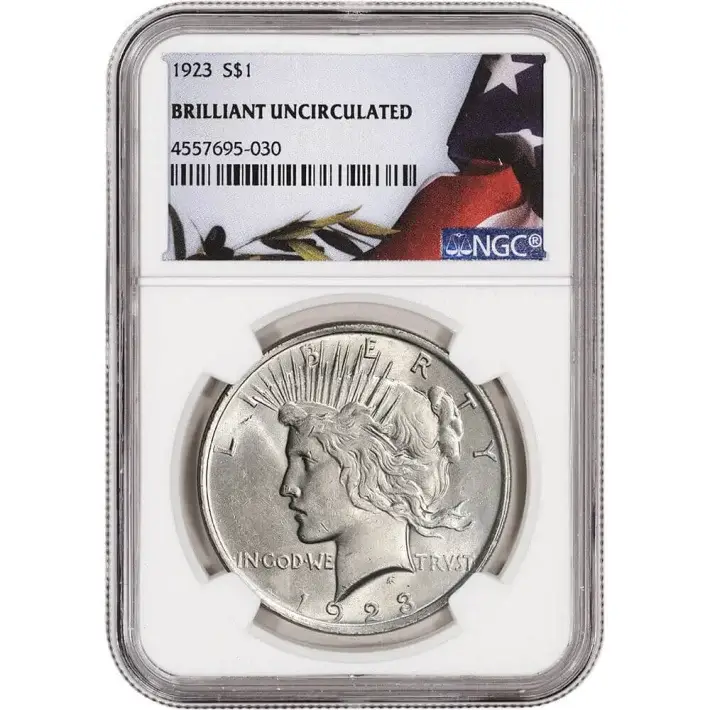1923 US Peace Silver Dollar $1 - NGC Brilliant Uncirculated #1