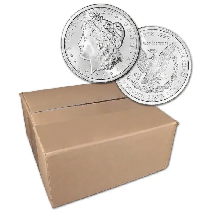 1 oz Golden State Mint Silver Round Morgan Design 999 Fine Sealed Box of 500 #1