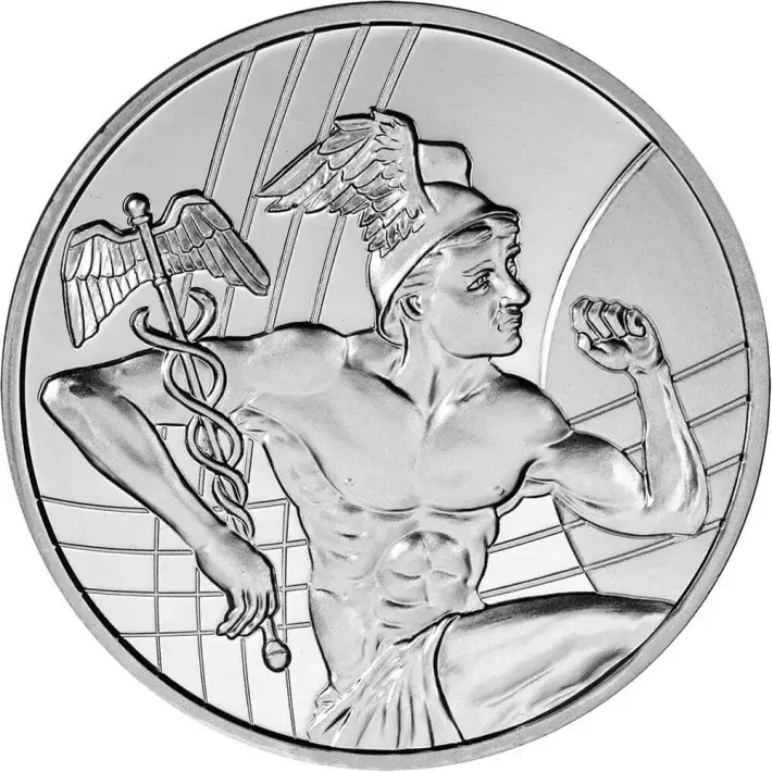 500 pc 1 oz Silver Round - Sunshine Minting Mercury .999 Fine Box of 500 #2