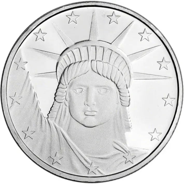 FIVE 1 oz. SilverTowne Silver Round - Lady Liberty Design - 999 Fine #2