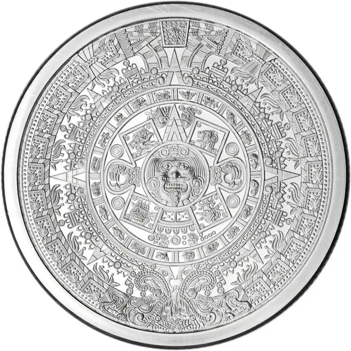 5 oz. Golden State Mint Silver Round Aztec Calendar .999 Fine Tube of 20 #2