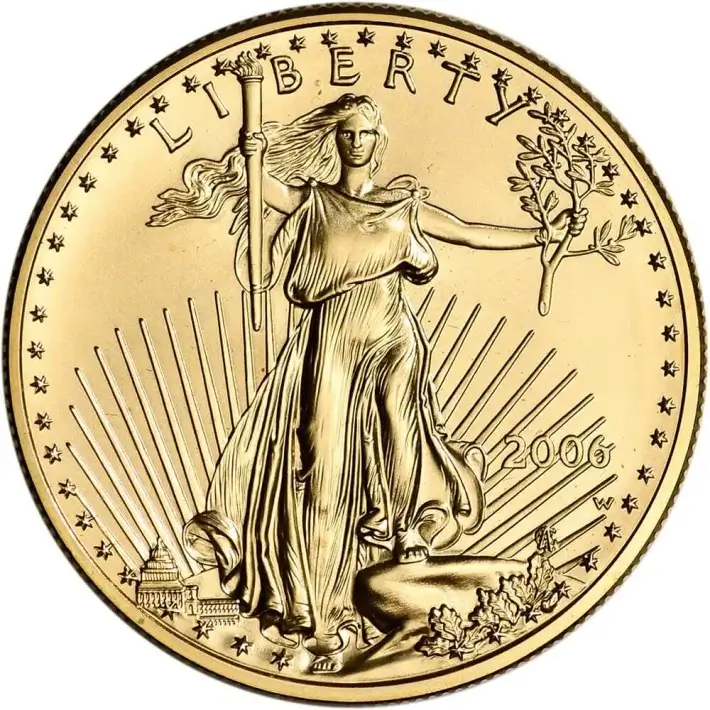 2006 W American Gold Eagle 1 oz $50 Uncirculated Coin - Burnished in OGP #3