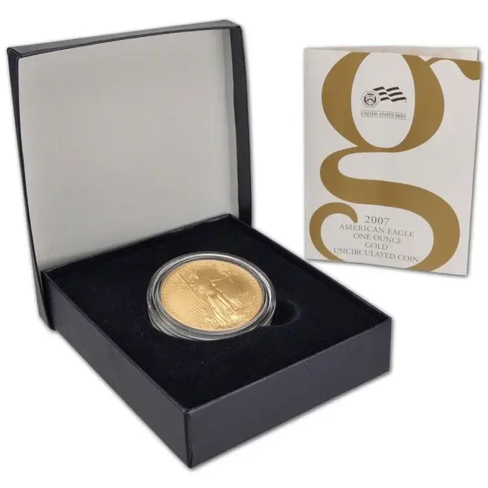 2007 W American Gold Eagle 1 oz $50 Uncirculated Coin - Burnished in OGP #1