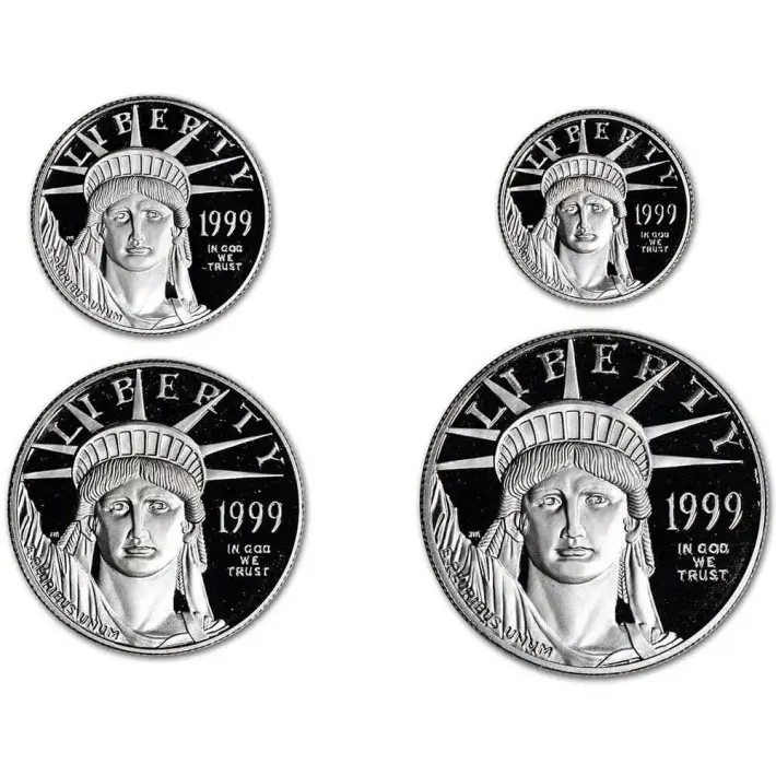 American Platinum Eagle Proof Four Coin Set in OGP - Random Date #2