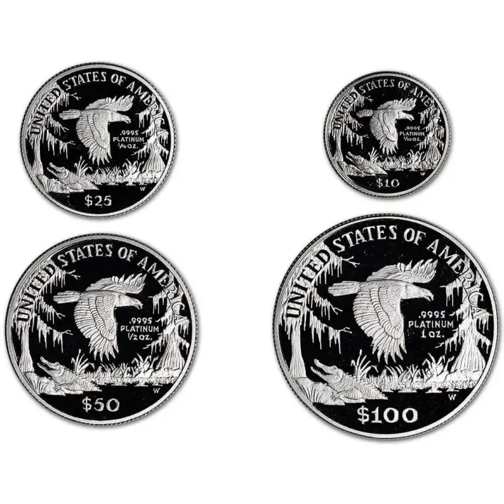 American Platinum Eagle Proof Four Coin Set in OGP - Random Date #4
