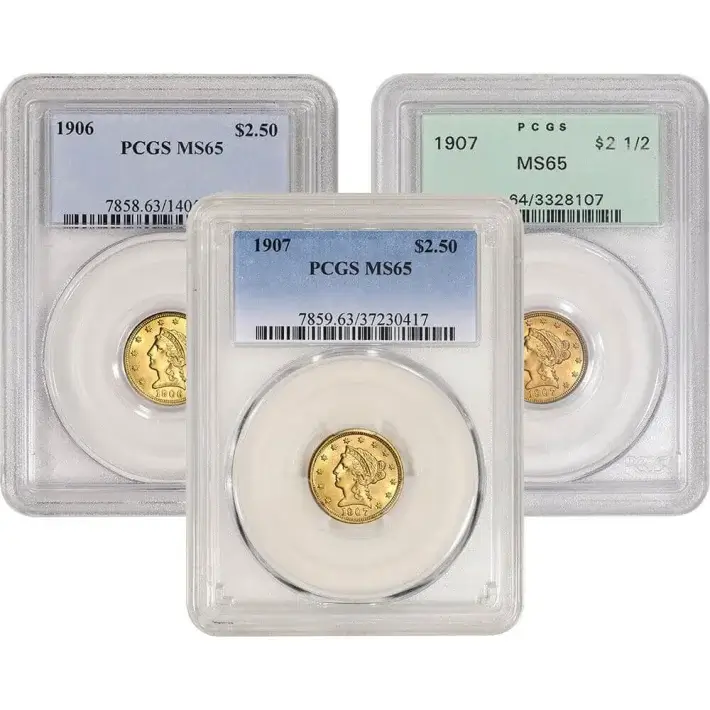 US Gold $2.50 Liberty Head Quarter Eagle - PCGS MS65 - Random Date and Label #1