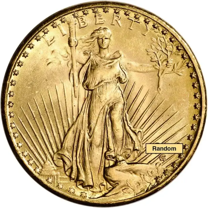 US Gold $20 Saint-Gaudens Double Eagle - PCGS MS61 - Random Date and Label #2