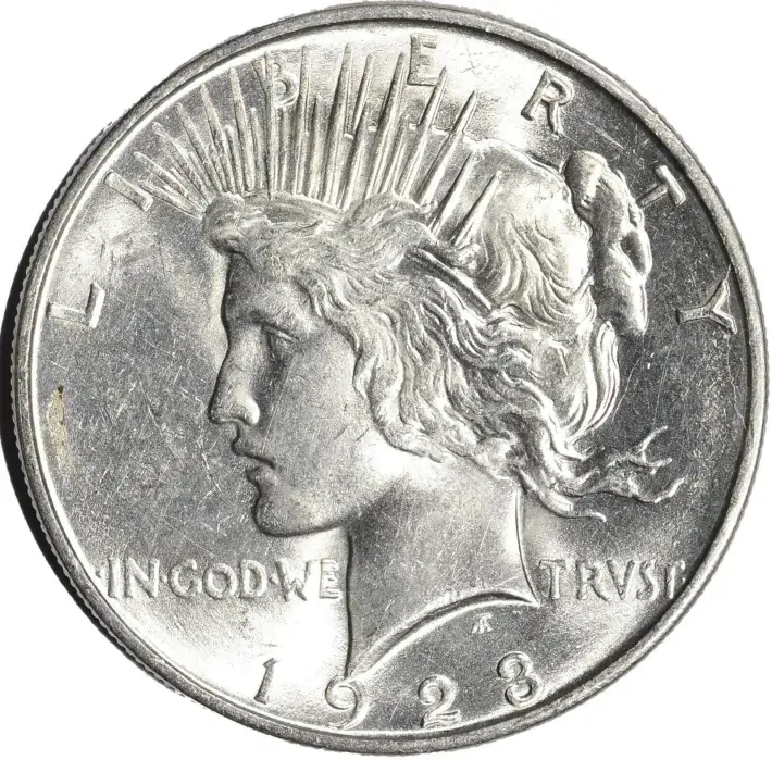 1923 D US Peace Silver Dollar $1 - AU #1