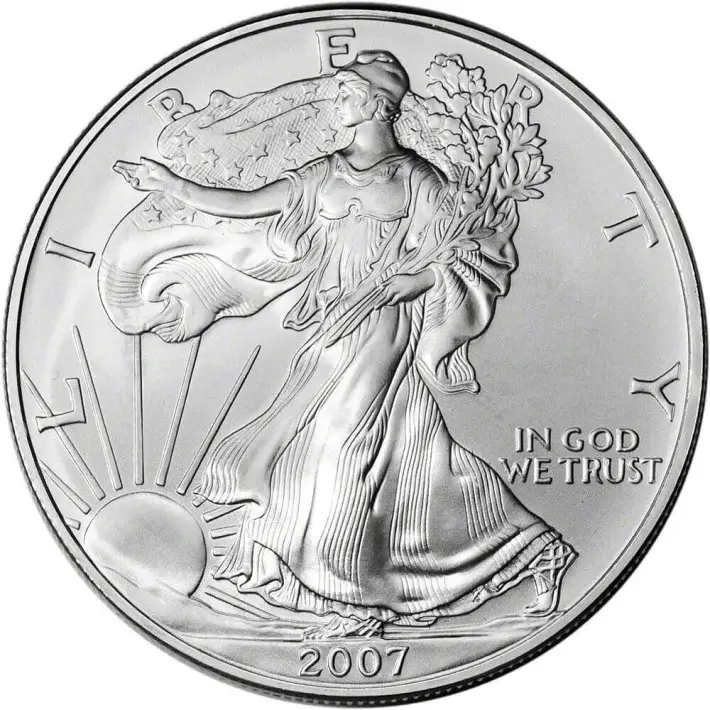 2007 American Silver Eagle 1 oz $1 - 1 Roll - Twenty 20 BU Coins in Mint Tube #3