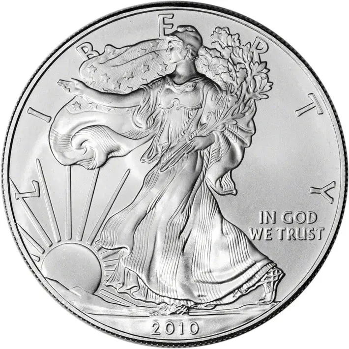 2010 American Silver Eagle 1 oz $1 - 1 Roll - Twenty 20 BU Coins in Mint Tube #3