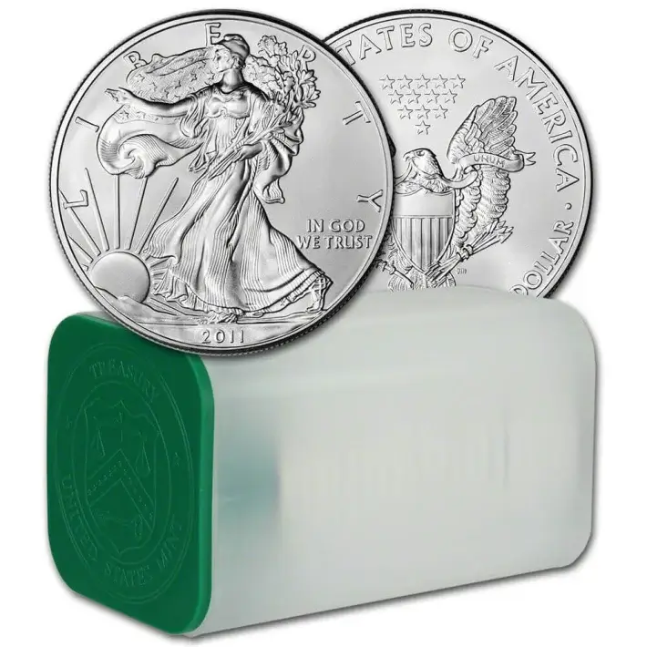 2011 American Silver Eagle 1 oz $1 - 1 Roll - Twenty 20 BU Coins in Mint Tube #1