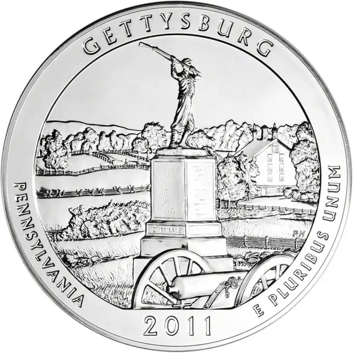 2011 ATB Gettysburg Silver (5 oz) 25C - BU #1