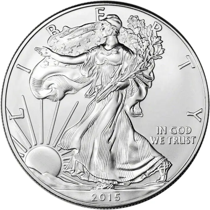 2015 American Silver Eagle 1 oz $1 - 1 Roll - Twenty 20 BU Coins in Mint Tube #2