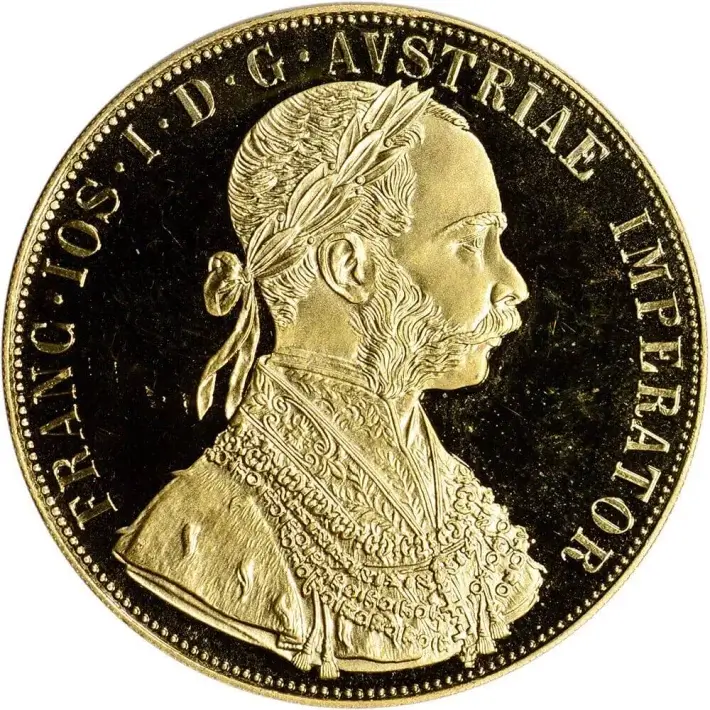 1915 Austria Gold 4 Ducat .4438 oz - BU - Restrike #1