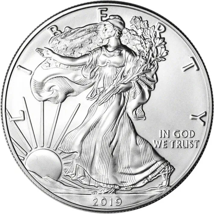 2019 American Silver Eagle 1 oz $1 - 1 Roll - Twenty 20 BU Coins in Mint Tube #3