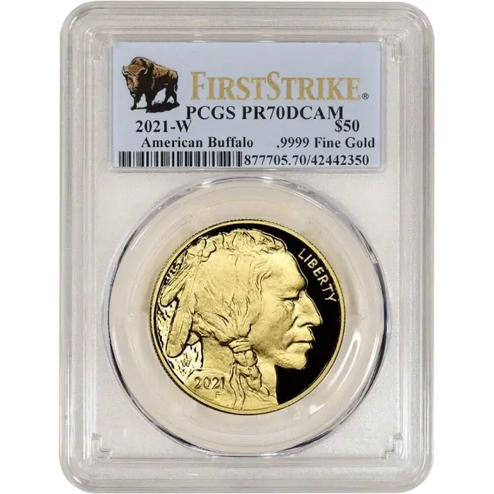2021 W American Gold Buffalo Proof 1 oz $50 PCGS PR70 DCAM First Strike Buffalo #1