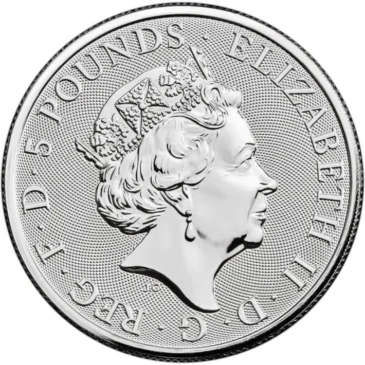 2022 Great Britain Silver Tudor Beasts Lion of England £5 2 oz 10 Coins in Tube #3