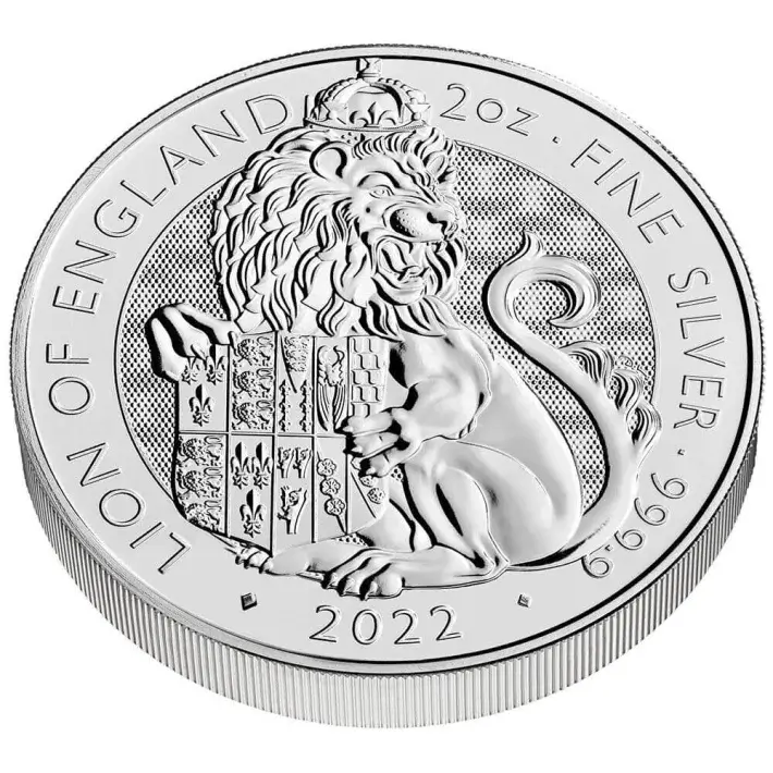 2022 Great Britain Silver Tudor Beasts Lion of England £5 2 oz 10 Coins in Tube #4