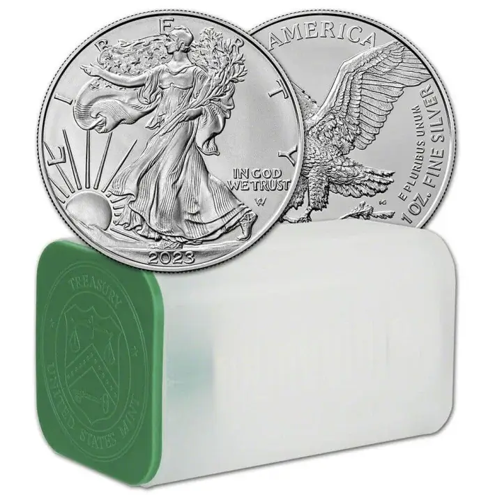 2023 American Silver Eagle 1 oz $1 1 Roll Twenty 20 BU Coins in Mint Tube #1