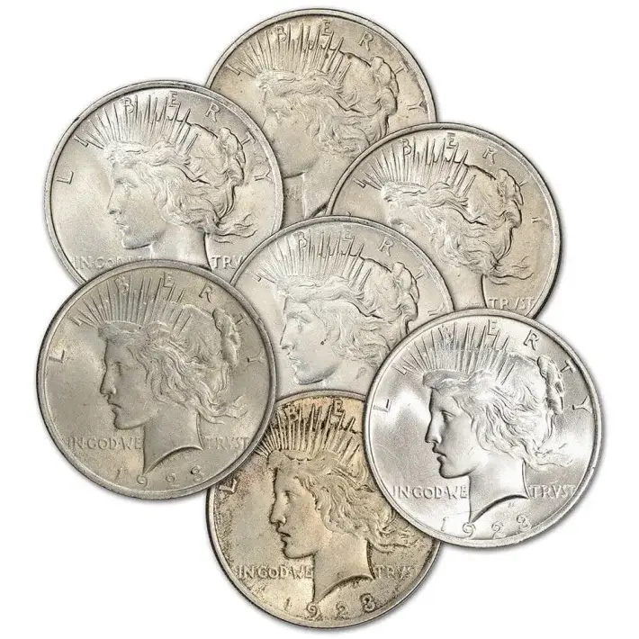 1923 US Peace Silver Dollar $1 - AU - Roll of 20 Coins #3