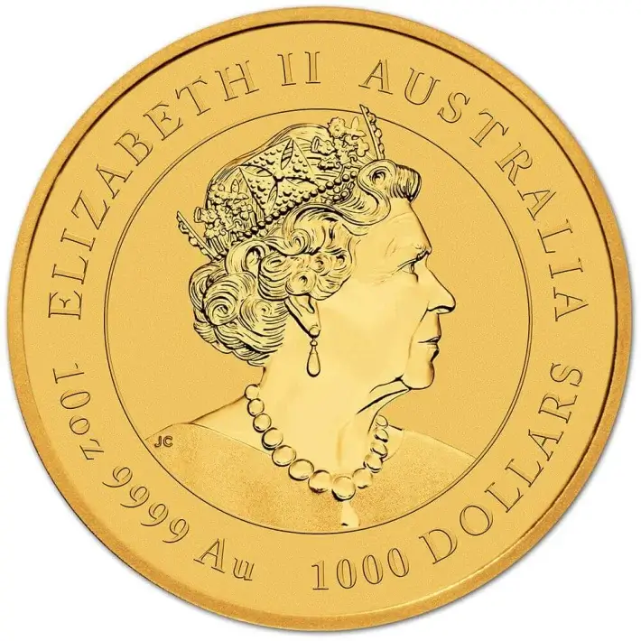 2023 P Australia Gold Lunar Series III Year of the Rabbit 10 oz $1000 - BU #3